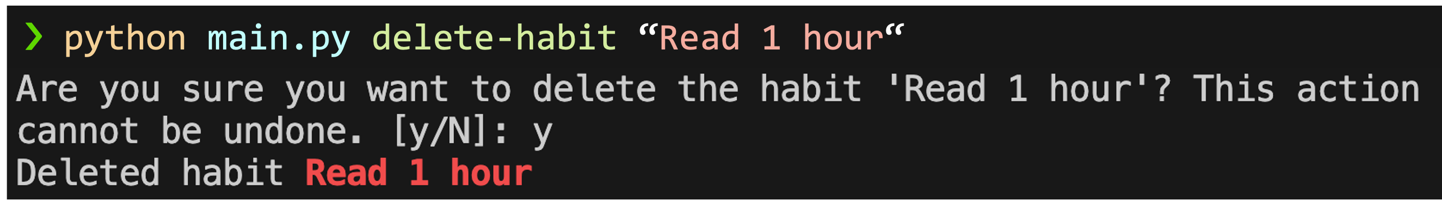 Delete Habit